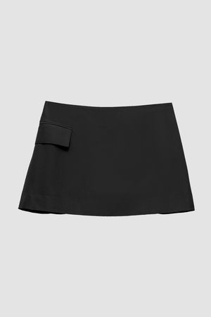 'Receptionist' Wool Mini Skirt in Black