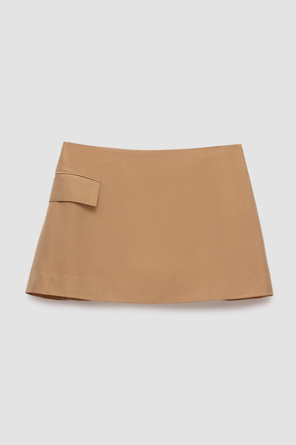 'Receptionist' Wool Mini Skirt in Beige SAMPLE