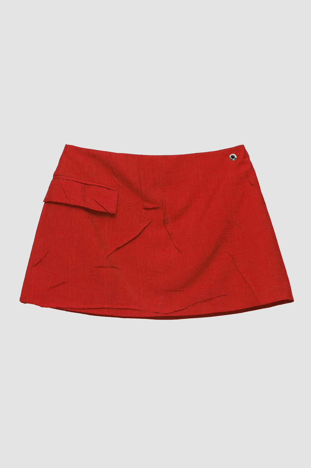 'Receptionist' Linen Mini Skirt in Red