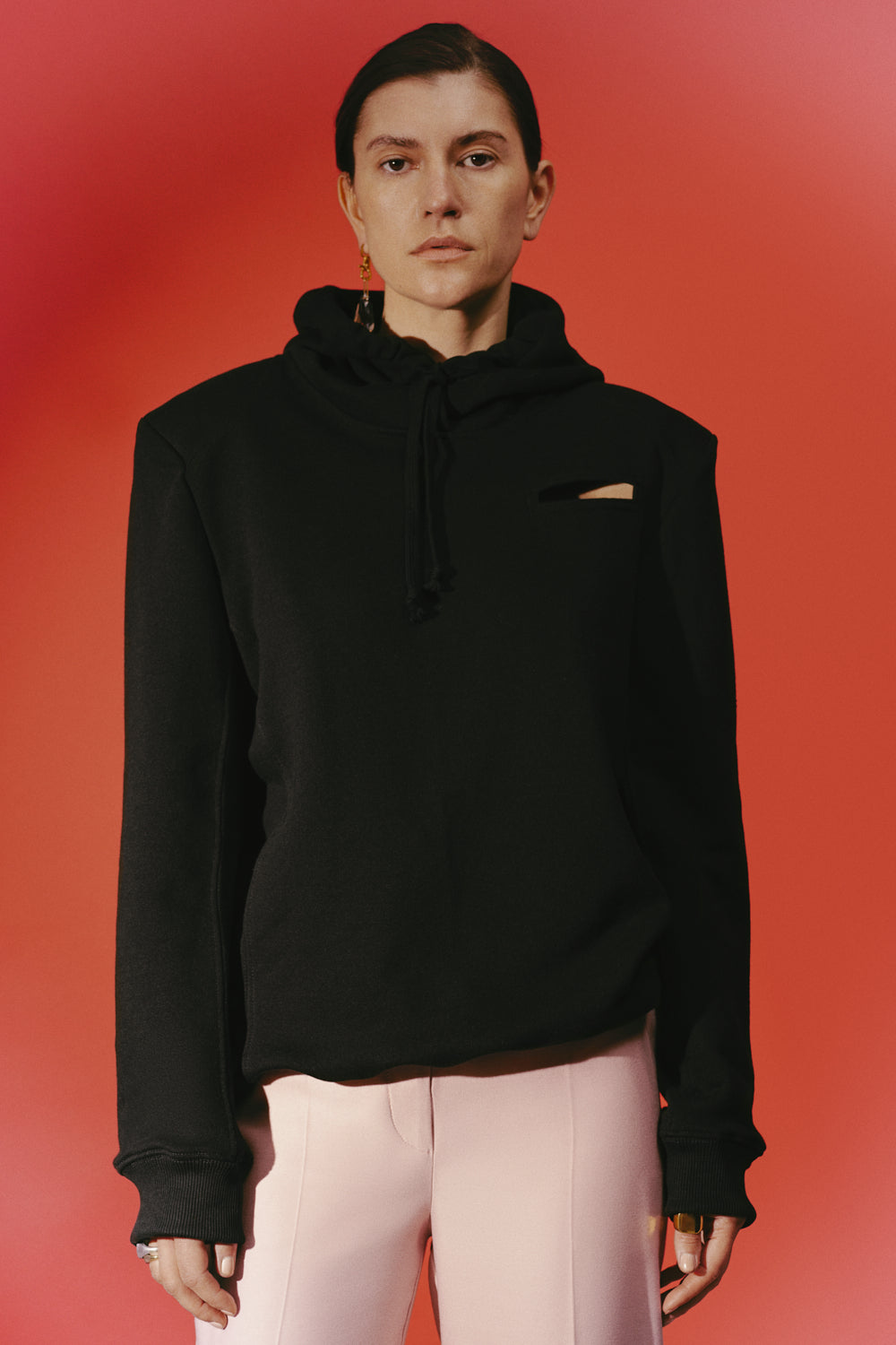 'Fake Pocket' Padded Hoodie