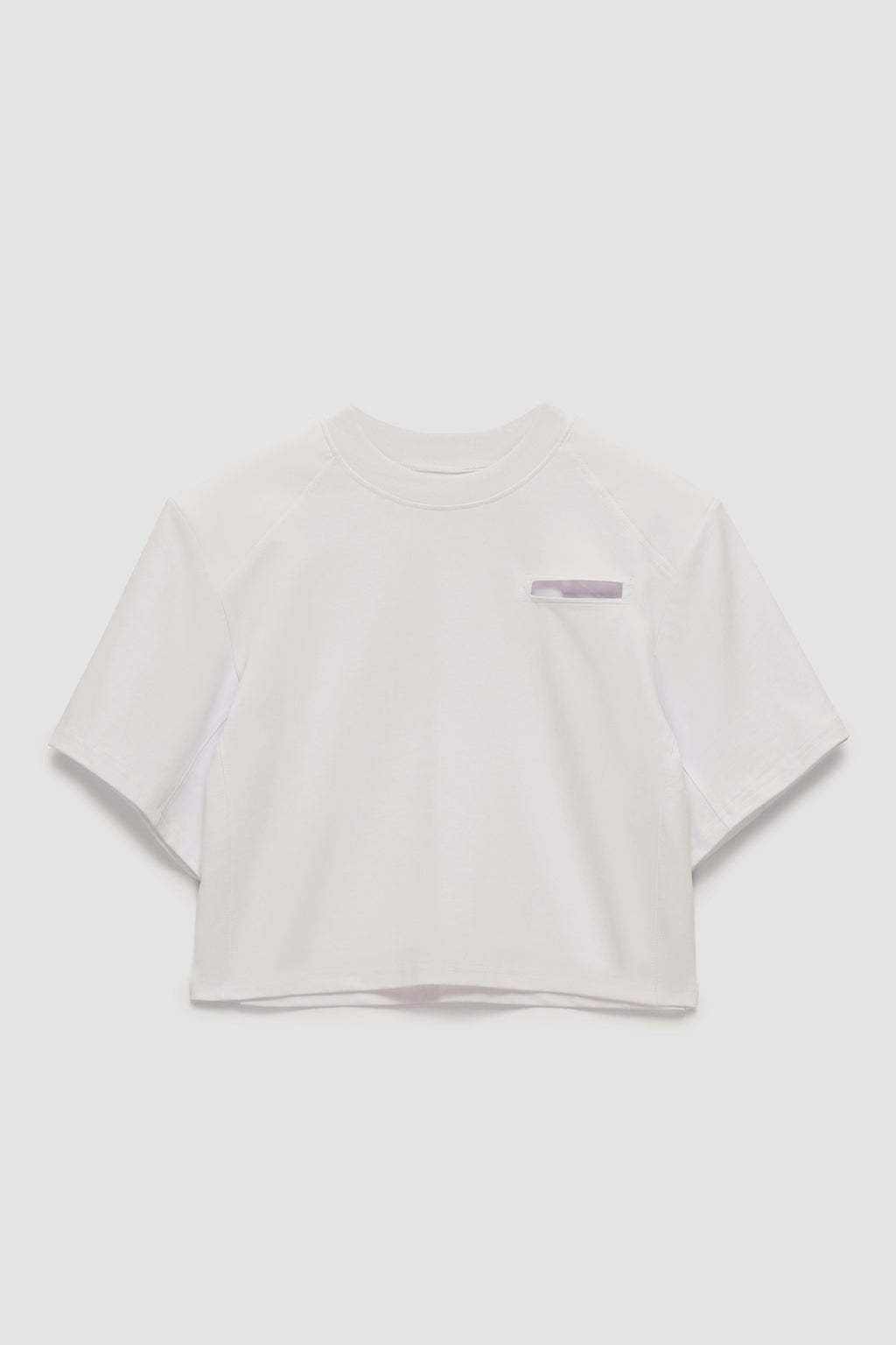 'Fake Pocket' Cropped Padded T-Shirt