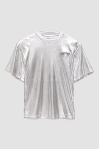 'Fake Pocket' Padded T-Shirt in Silver SAMPLE