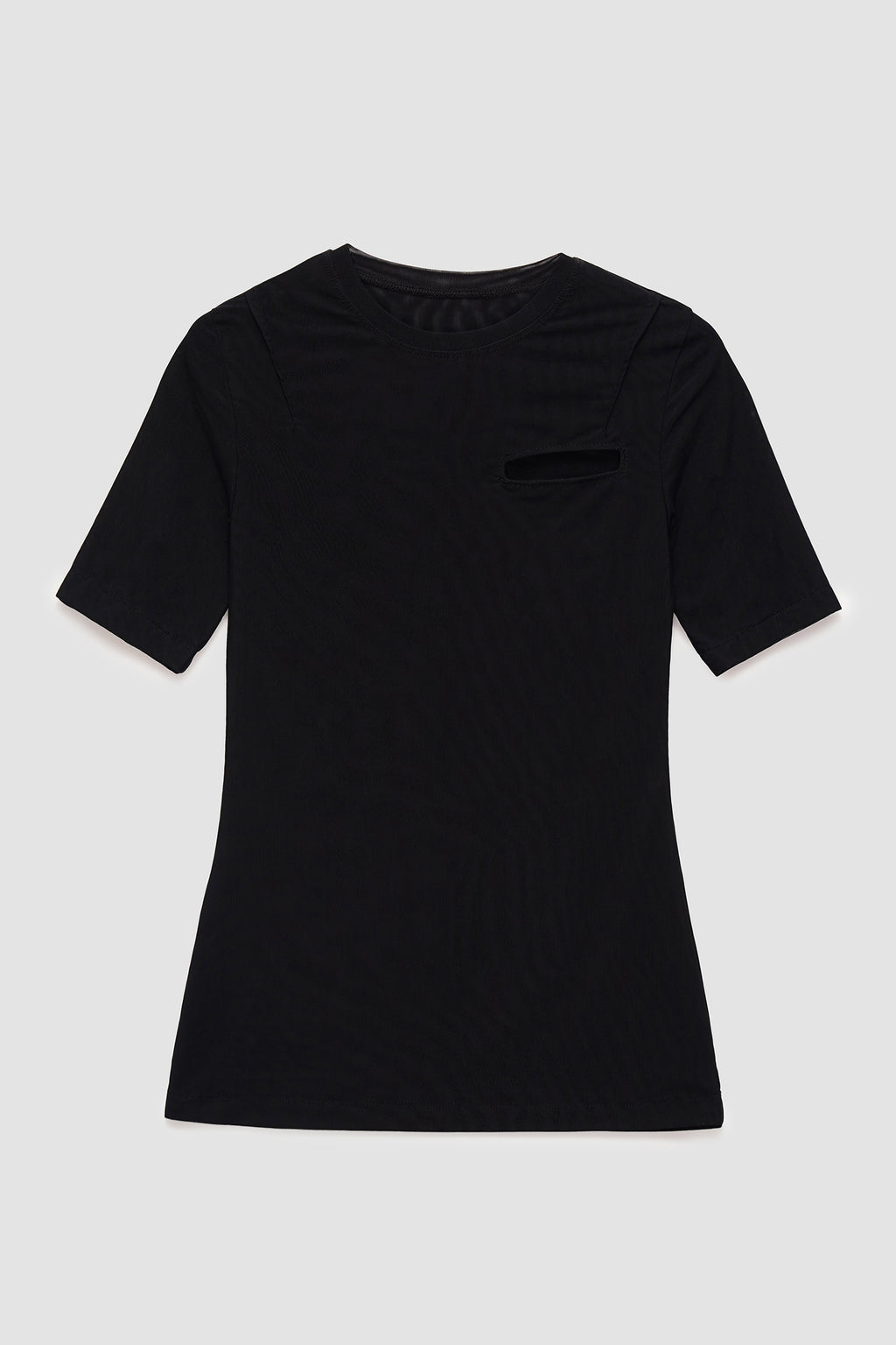 'Fake Pocket' Short-sleeve Top in Black