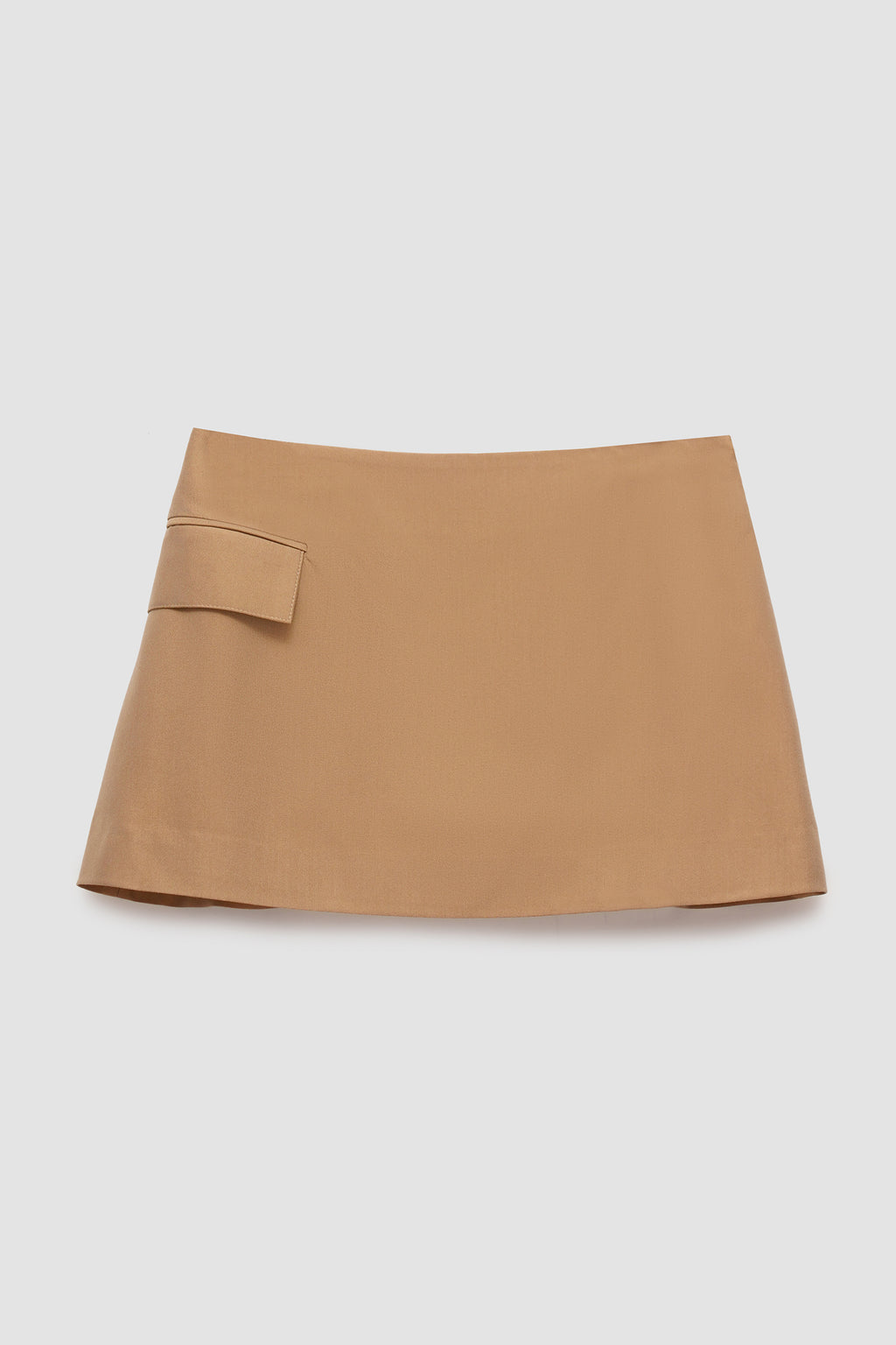 'Receptionist' Wool Mini Skirt in Beige